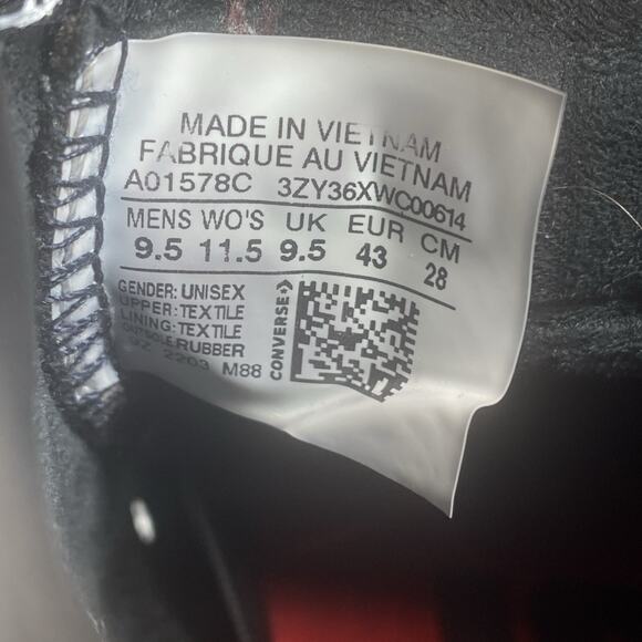 Converse Chuck Taylor Much Love Mens Black Red Size 9.5 High Top Y2K Rose Shoes - Picture 9 of 10